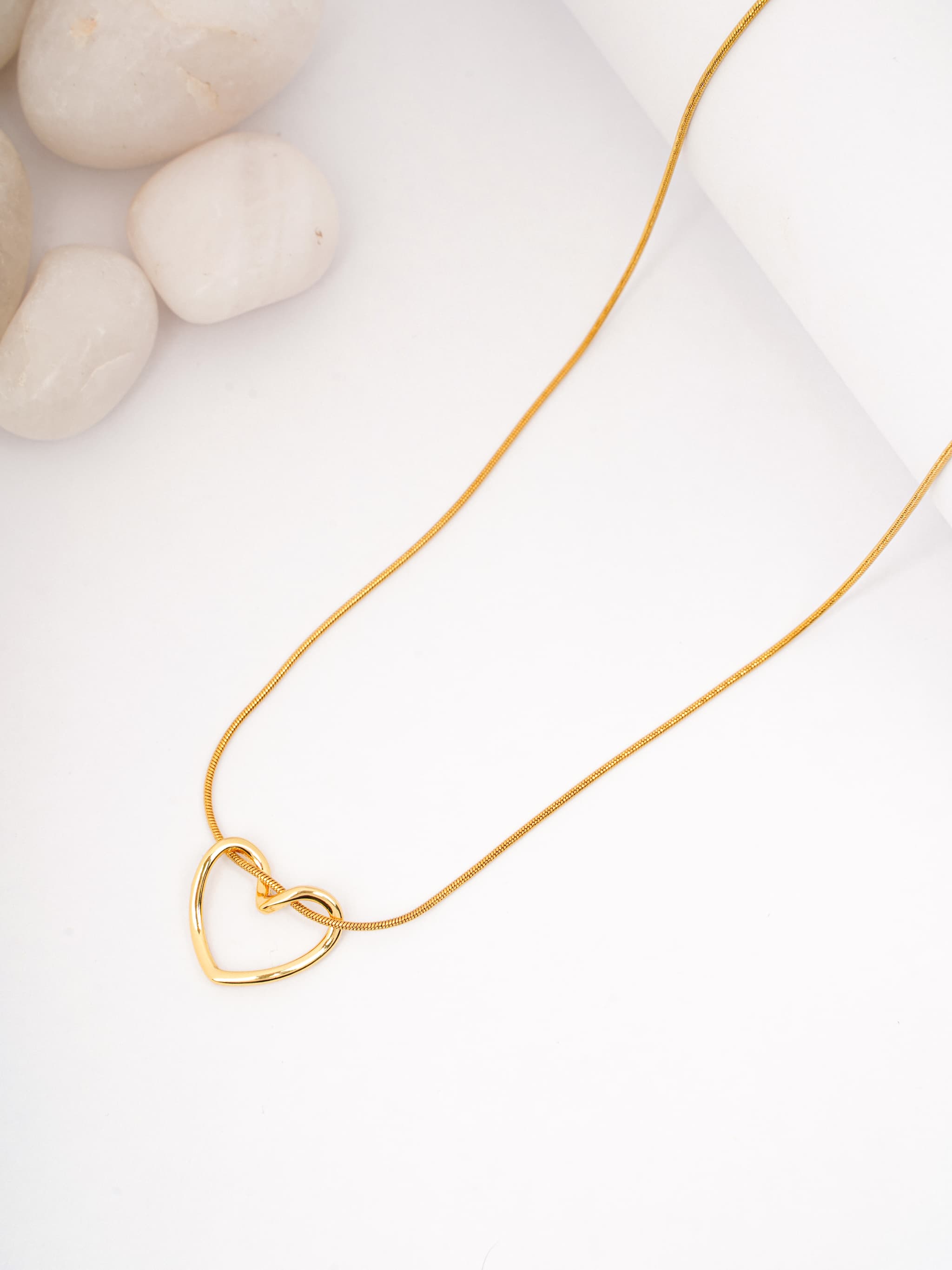 Dainty Open Heart Necklace-0