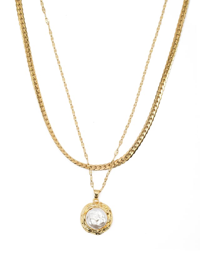 Chic Layered Medallion Necklace-thumb-1