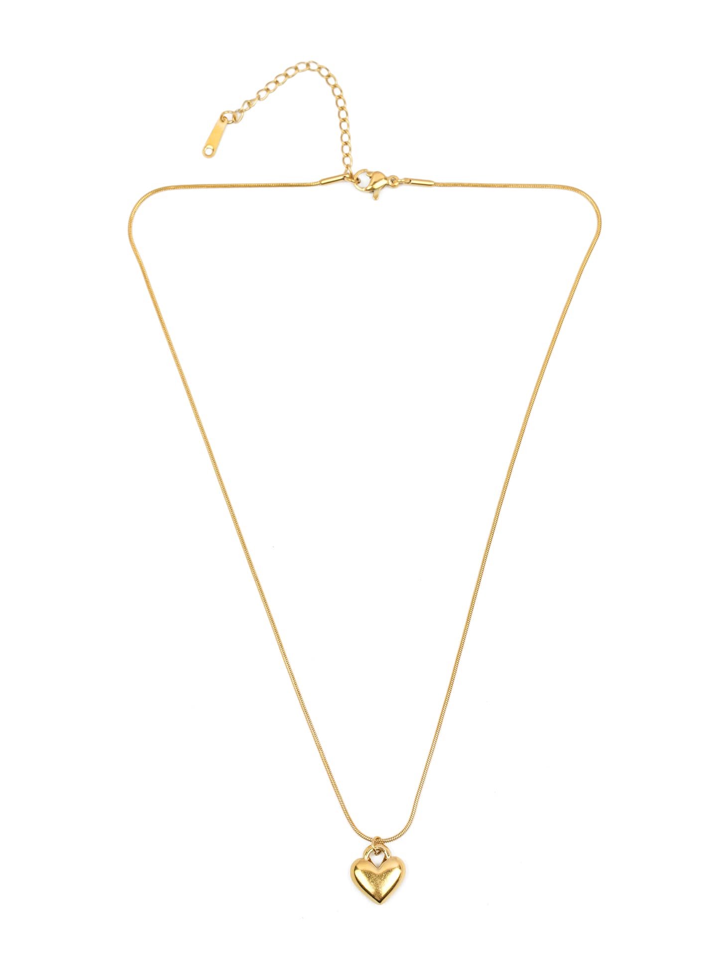 Minimalist Gold Puffy Heart Necklace-2