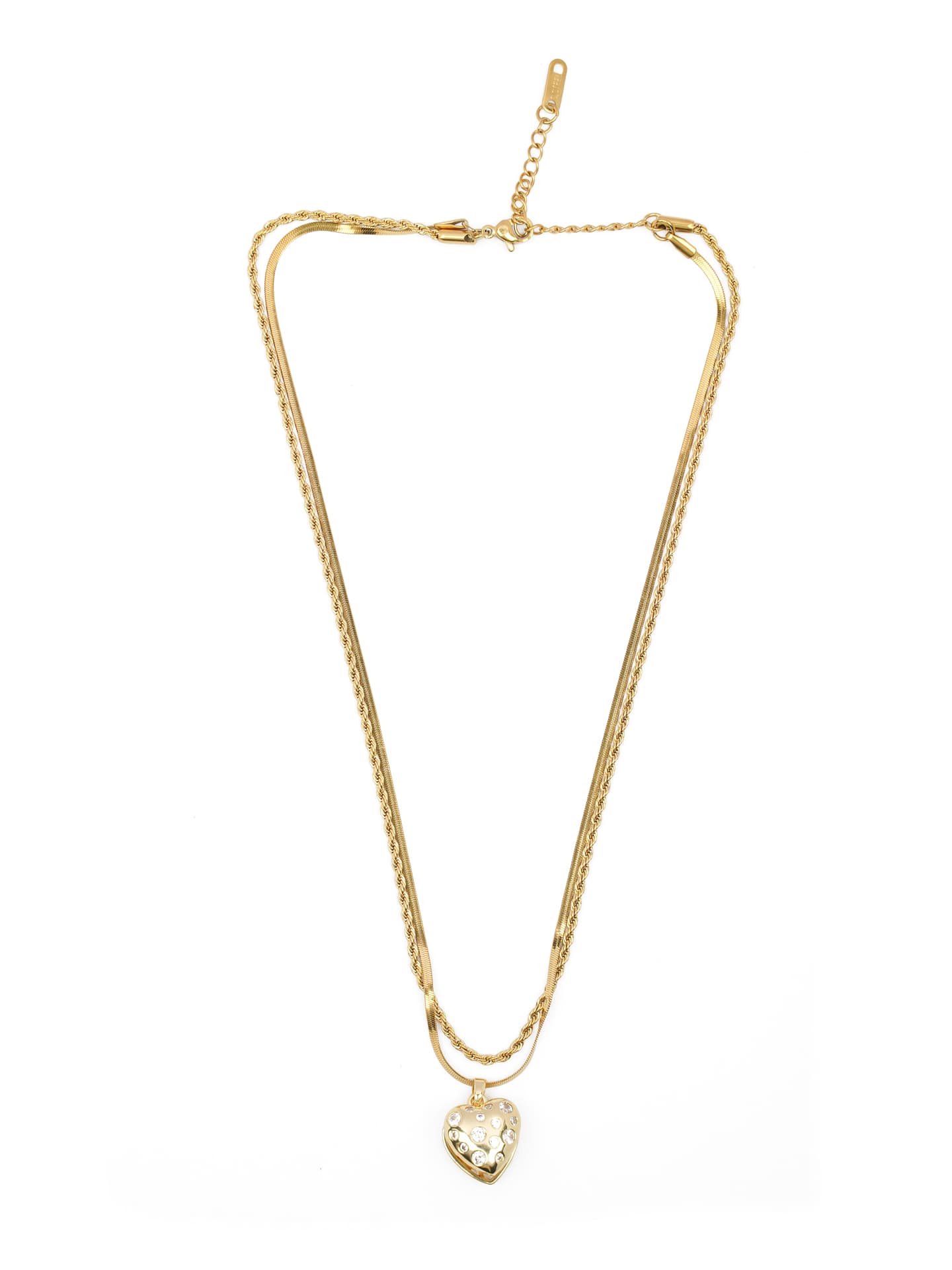 Delicate Filigree Heart Layered Necklace-1