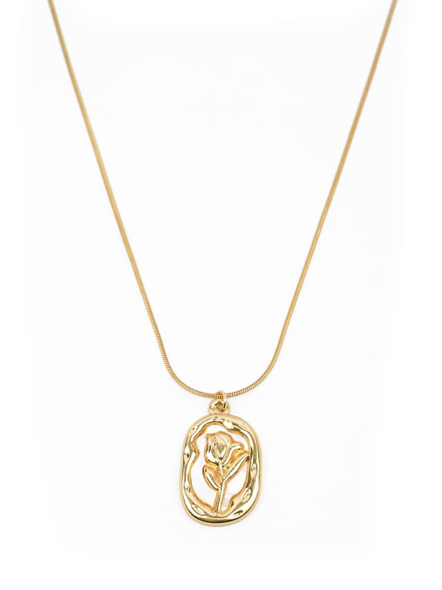 Art Nouveau Style Floral Medallion Necklace-thumb-1