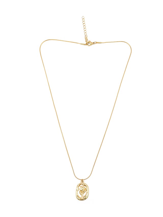 Art Nouveau Style Floral Medallion Necklace-thumb-2