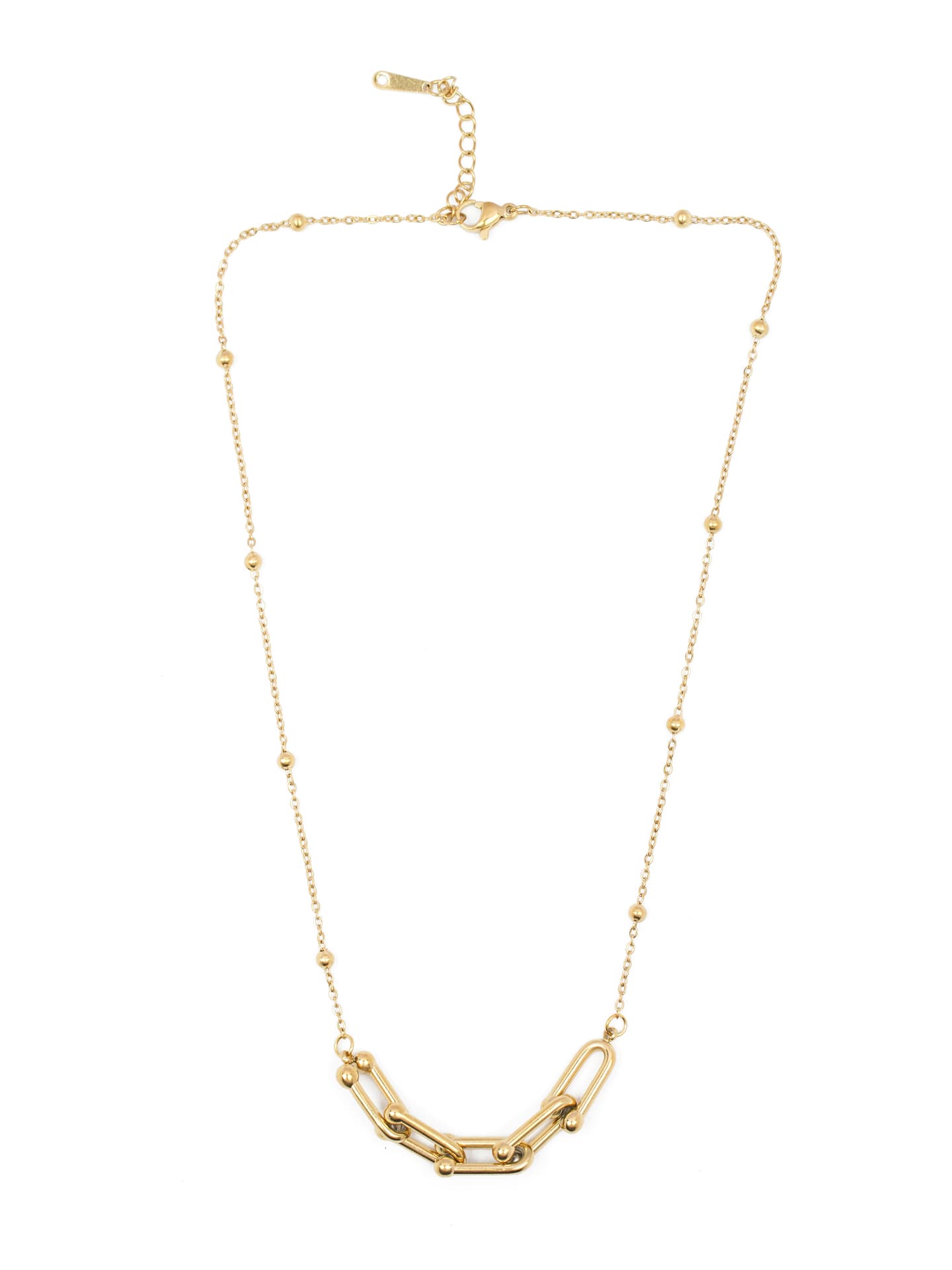 Contemporary Paperclip & Bead Necklace-2