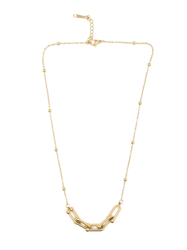 Contemporary Paperclip & Bead Necklace-thumb-2