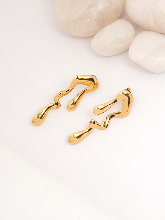 Whimsical Enamel Floral Drop Earrings-thumb-0