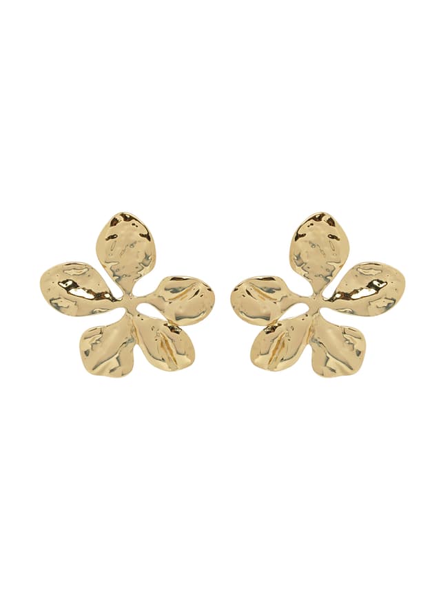 Modern Gold Abstract Flower Stud Earrings-thumb-2