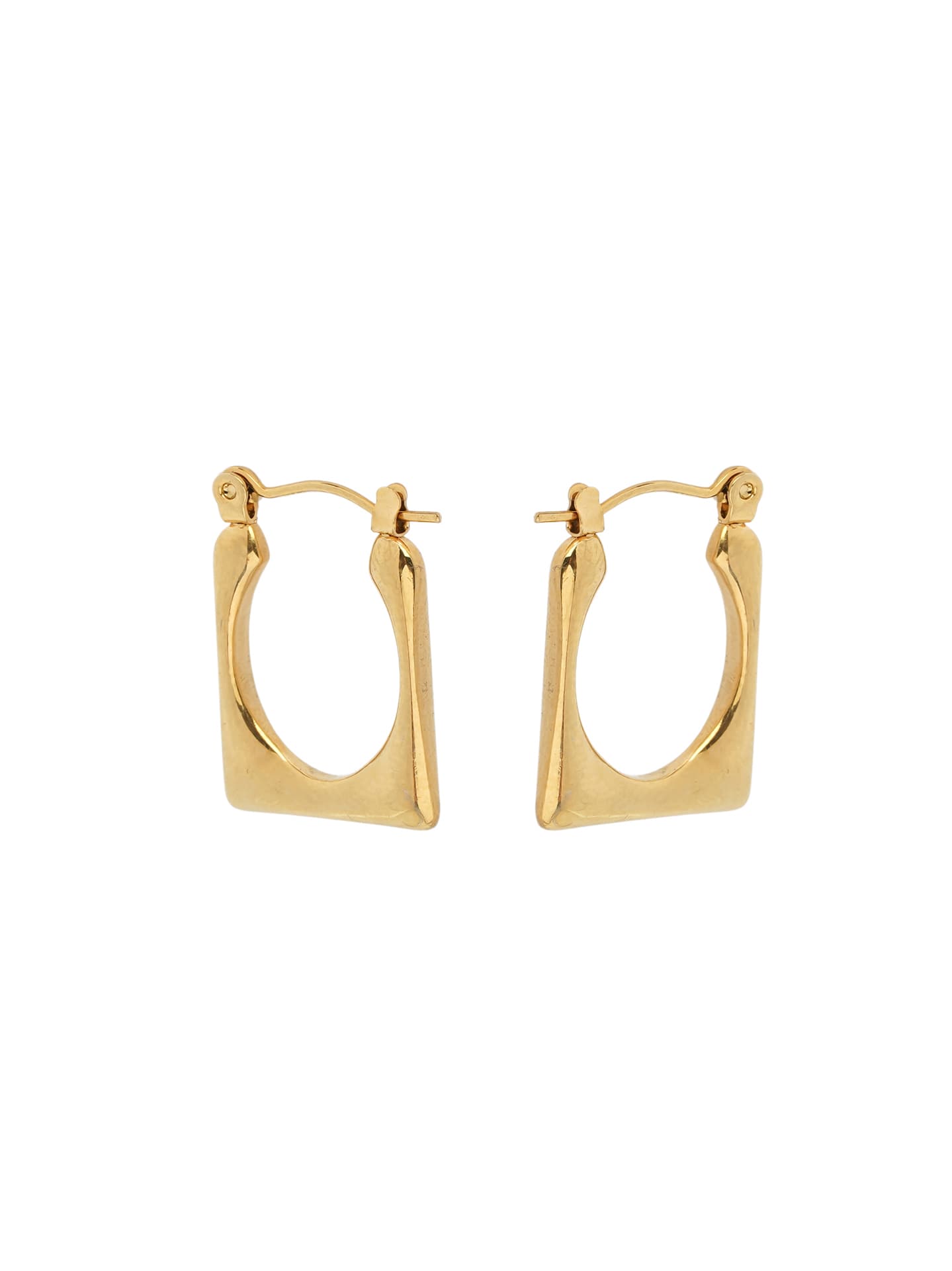 Modern Gold Rectangular Hoop Earrings-1