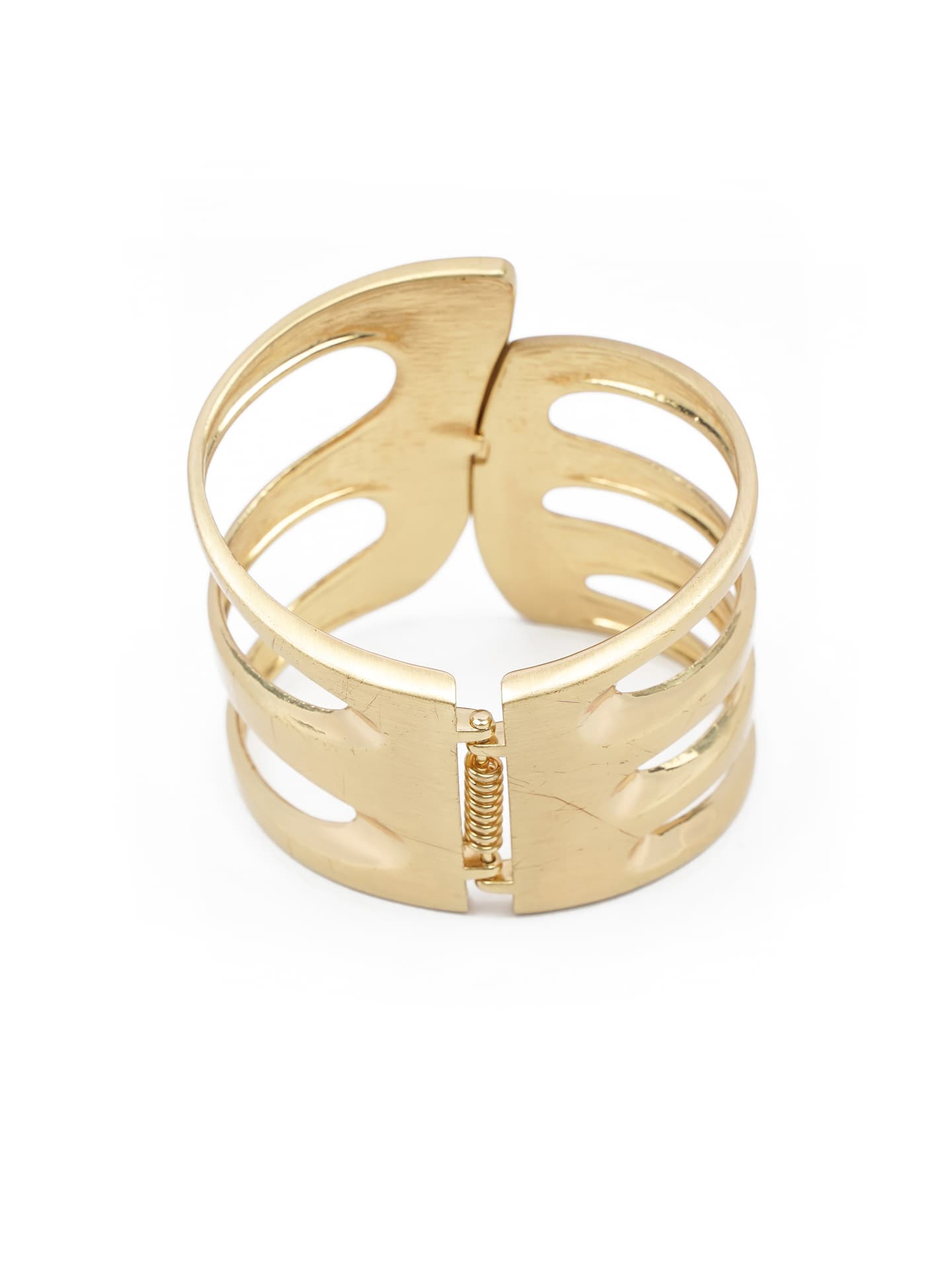 The "Goddess" Cuff: Matte Gold Geometric Statement Bracelet-1