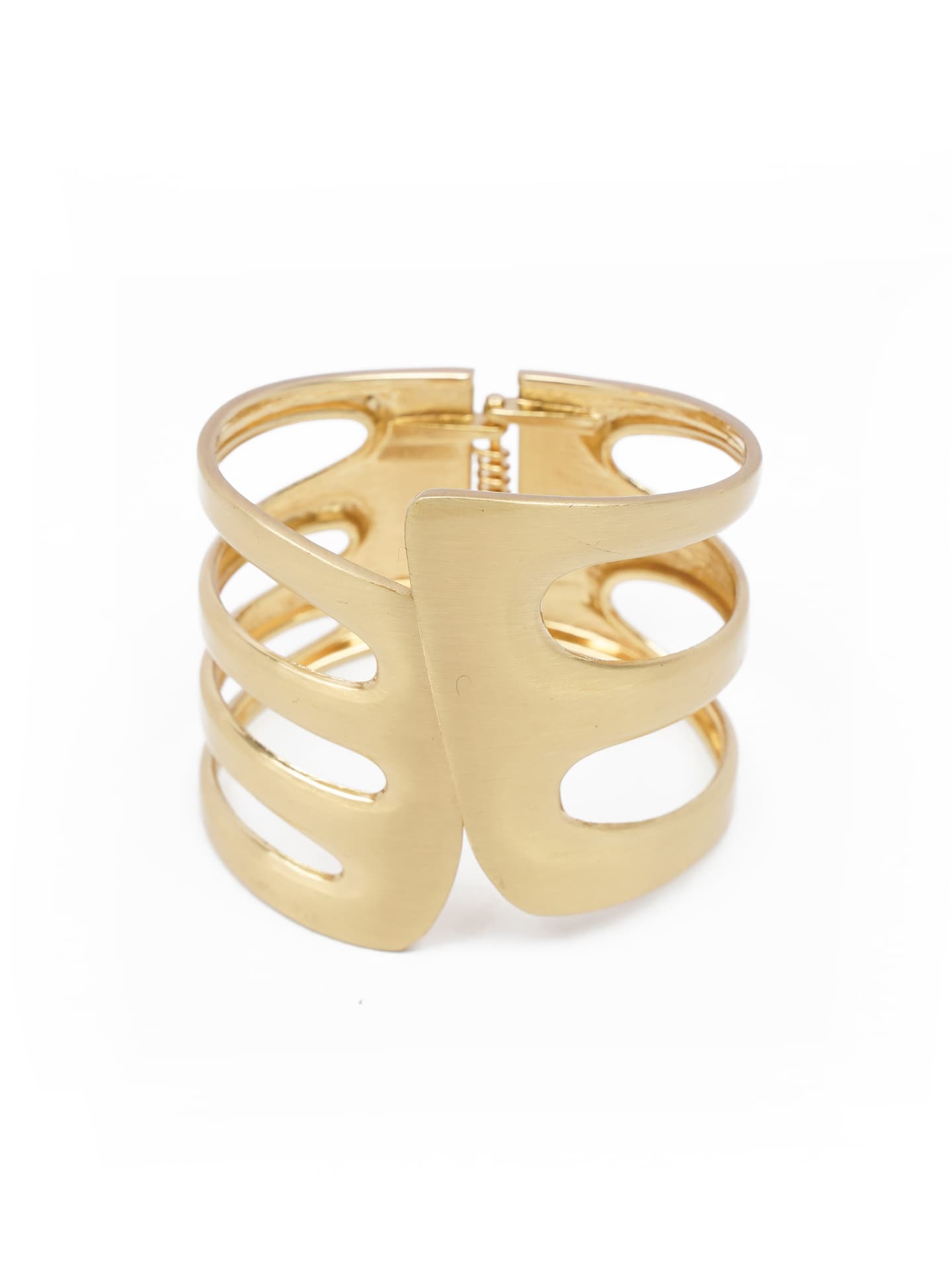 The "Goddess" Cuff: Matte Gold Geometric Statement Bracelet-2