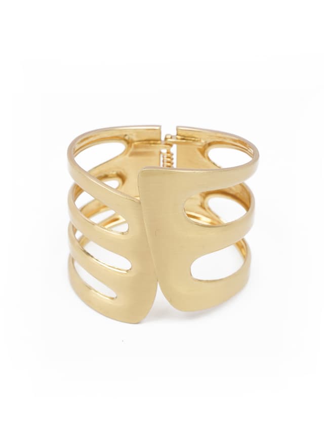 The "Goddess" Cuff: Matte Gold Geometric Statement Bracelet-thumb-2