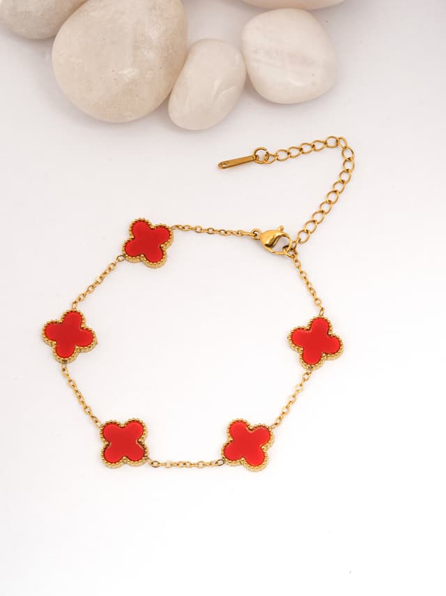 The "Lucky Charm" Bracelet in Rouge Red-thumb-0