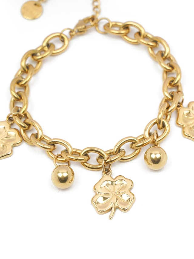 Charmingly Lucky: The Clover & Ball Bracelet-thumb-1