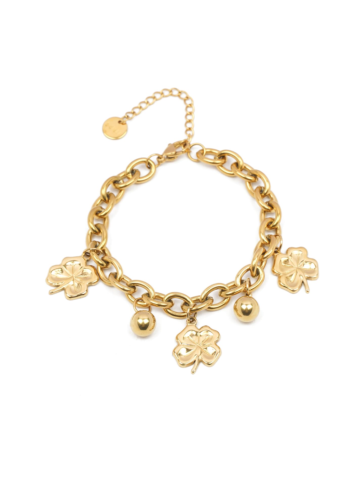Charmingly Lucky: The Clover & Ball Bracelet-2