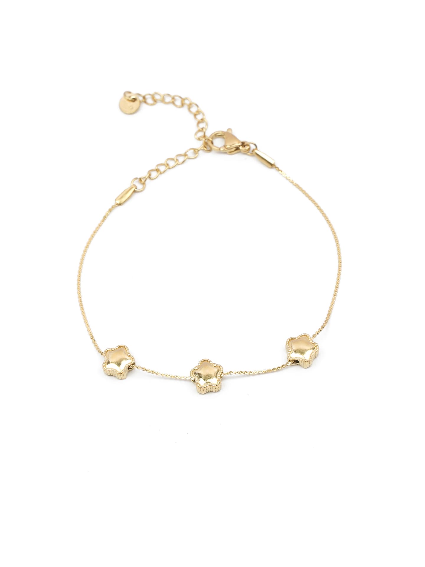Lucky Charm & Elegance: The Clover Paperclip Bracelet-2