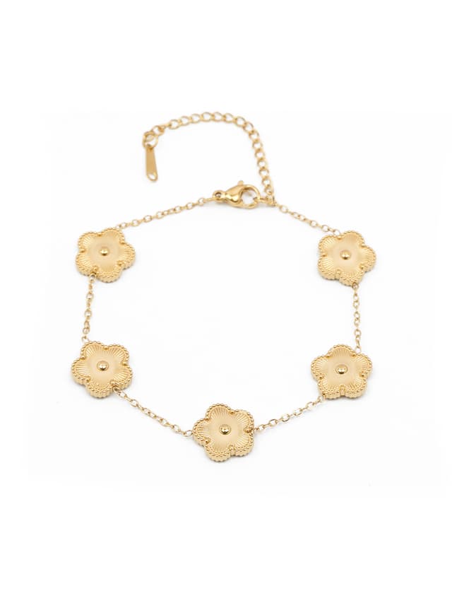 Black Clover & Crystal Station Bracelet-thumb-2