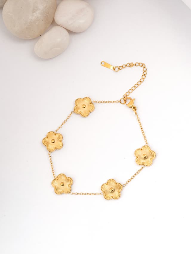 Black Clover & Crystal Station Bracelet-thumb-0