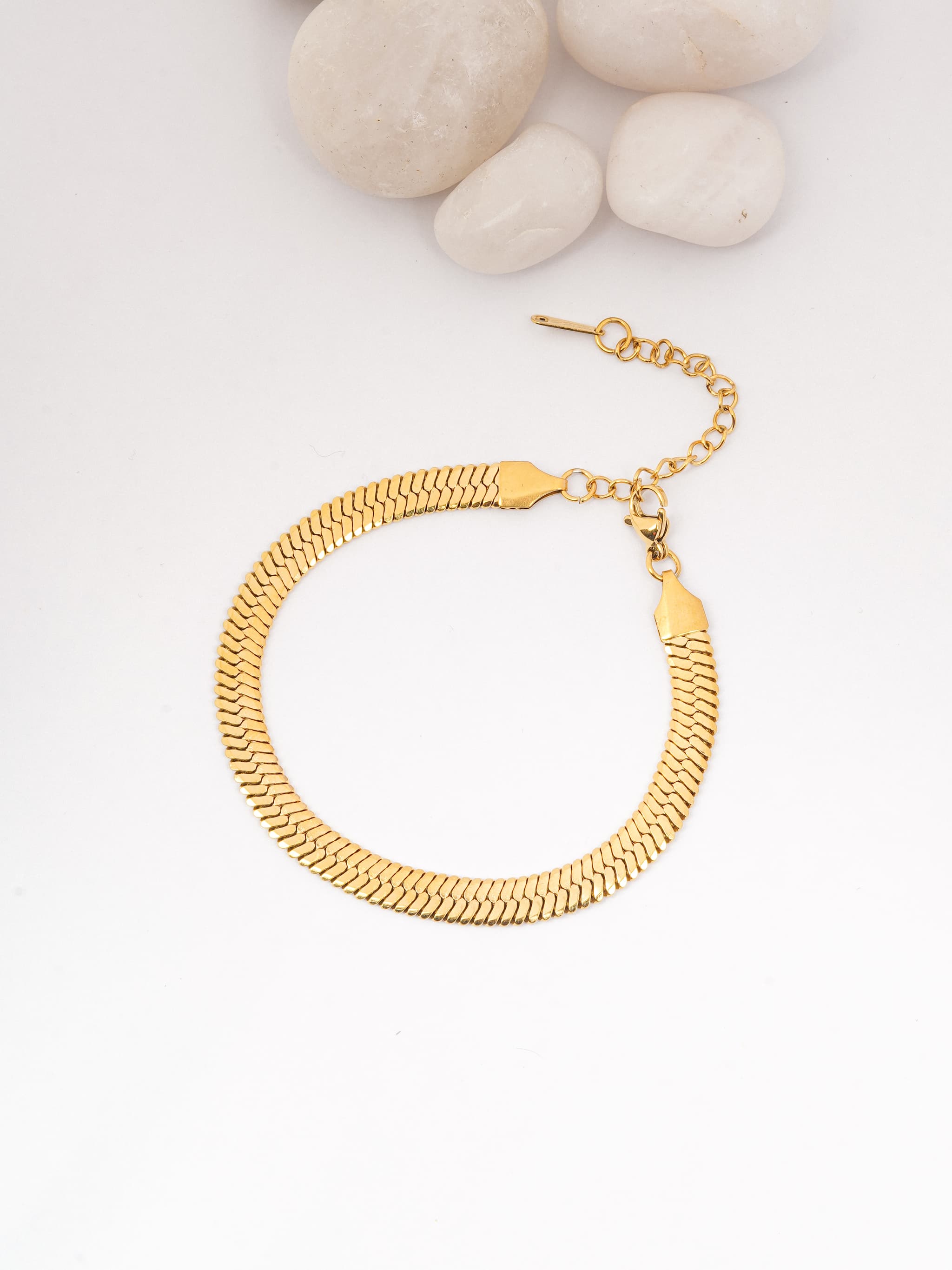 The Luxe Herringbone Chain Bracelet-0
