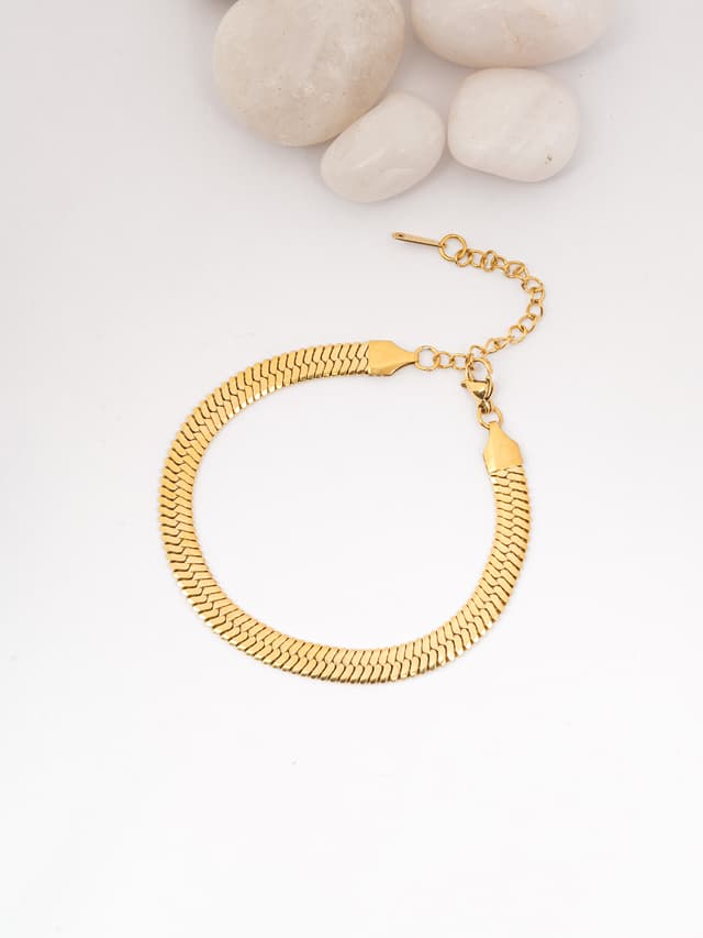The Luxe Herringbone Chain Bracelet-thumb-0