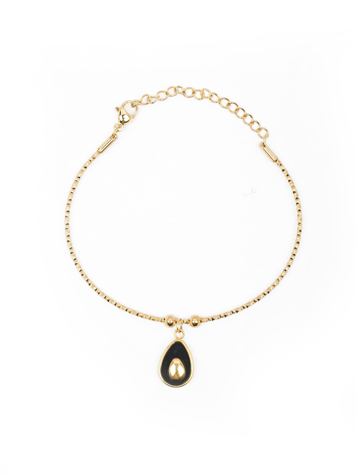 Dainty Teardrop Enamel Charm Bracelet-1