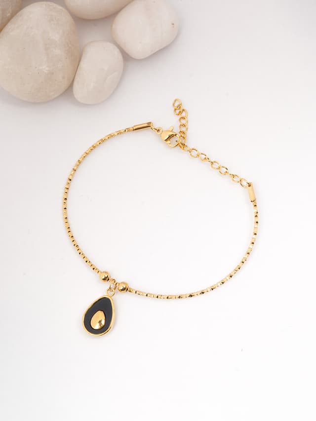 Dainty Teardrop Enamel Charm Bracelet-thumb-0