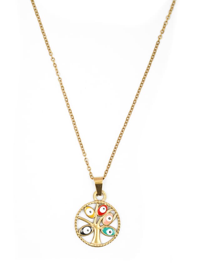 Protective Multi-Eye Medallion Necklace-thumb-1