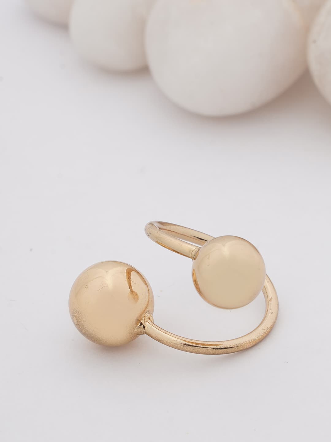 Minimalist Gold Sphere Open Ring-0