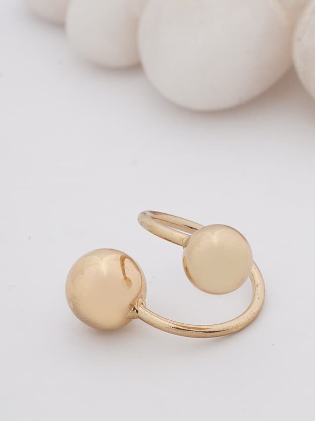 Minimalist Gold Sphere Open Ring-thumb-0