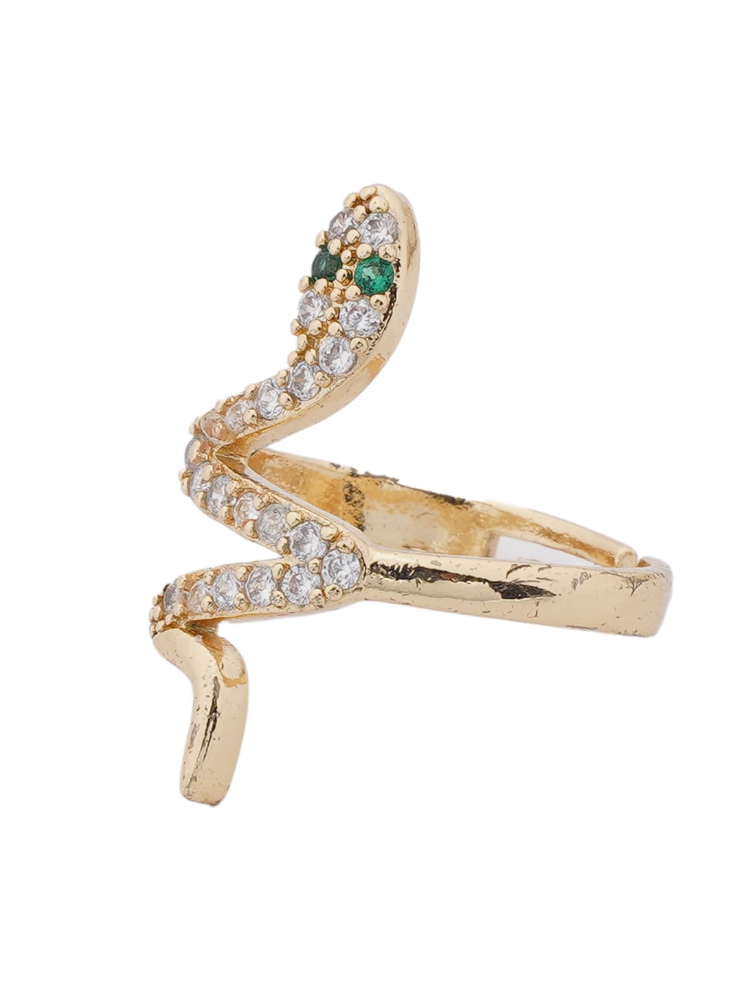 Tone Snake Ring with Crystal Accents-1