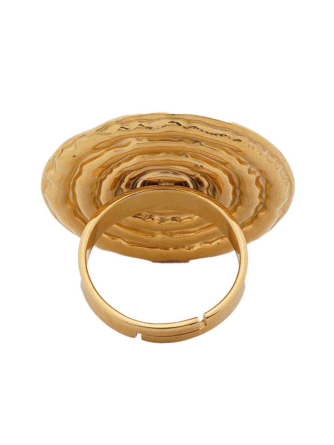 Tone Textured Ring with Turquoise Center-2