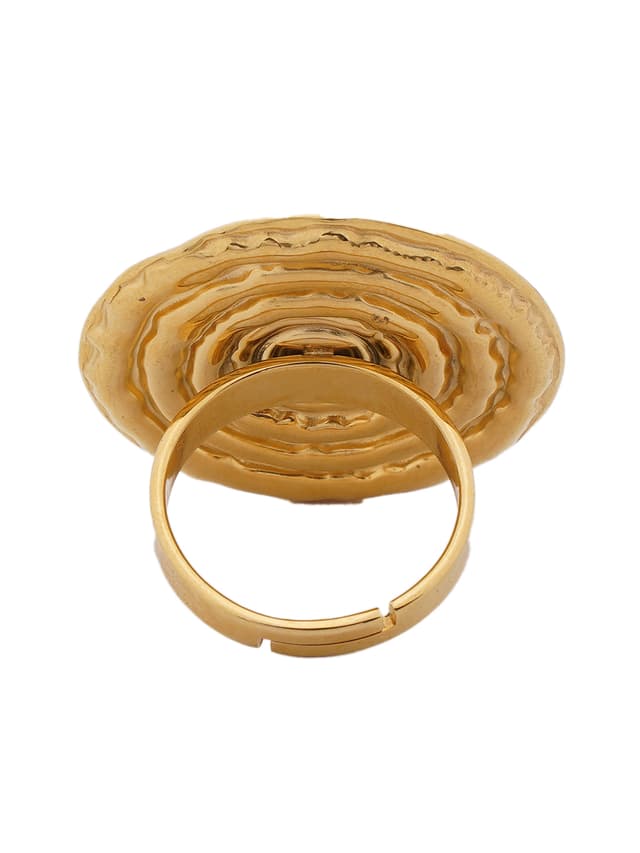 Tone Textured Ring with Turquoise Center-thumb-2