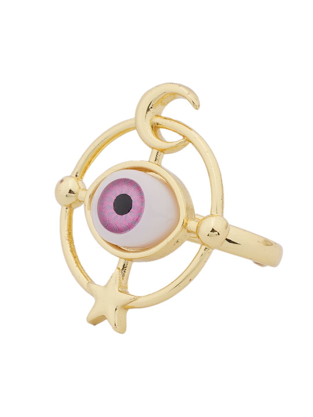 Gold-Tone Evil Eye Celestial Ring-1