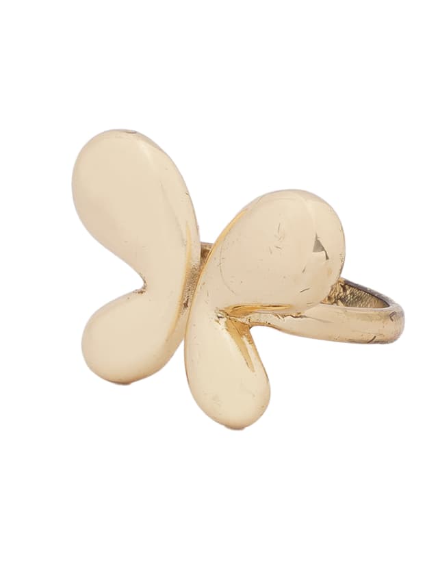 Gold-Tone Butterfly Adjustable Ring-thumb-1