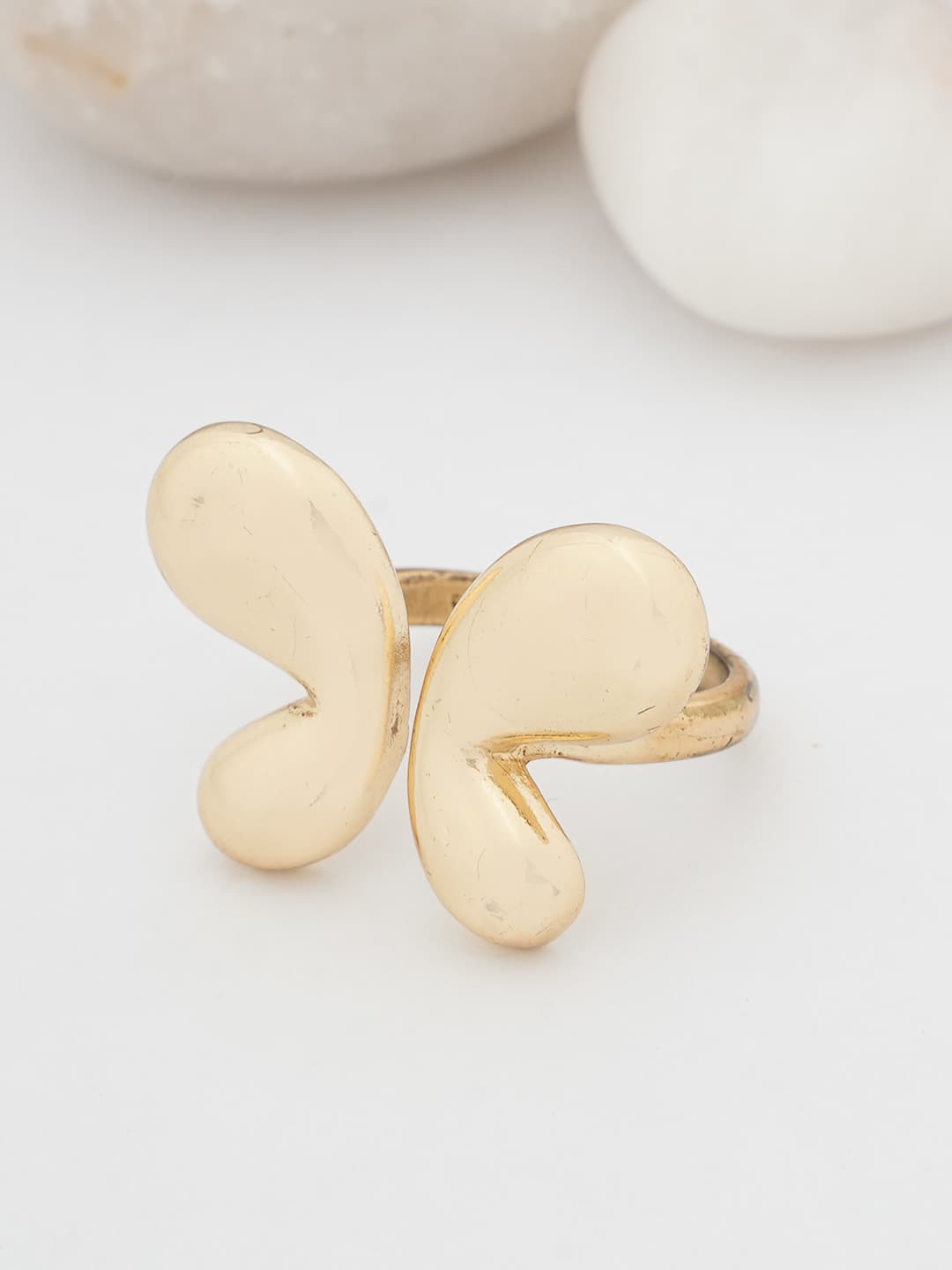 Gold-Tone Butterfly Adjustable Ring-0