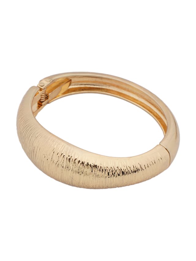 Gold-Tone Textured Hinged Bangle-thumb-1
