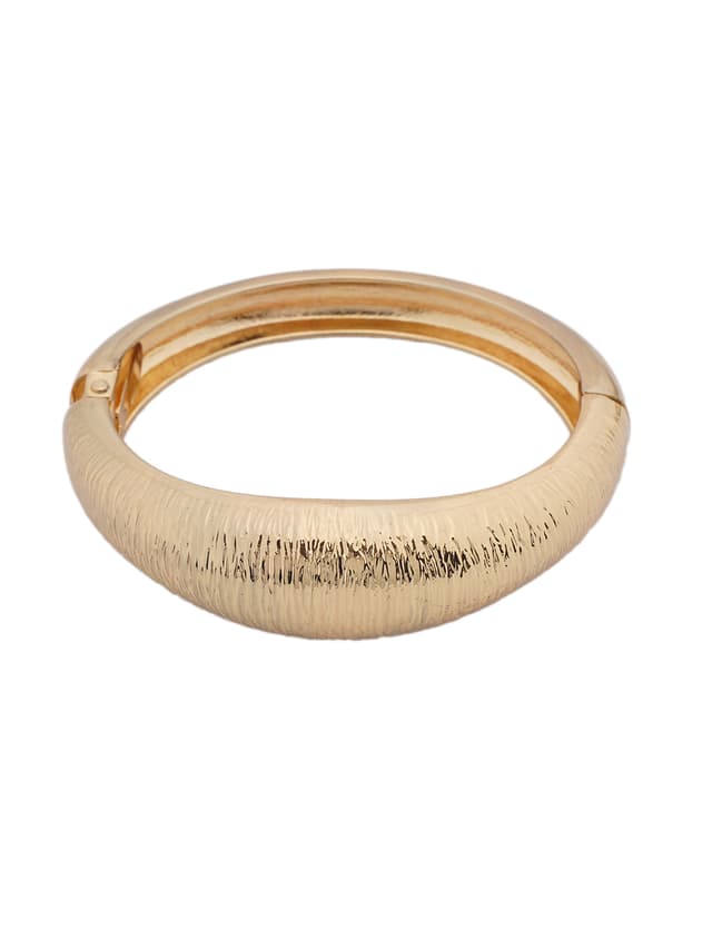 Gold-Tone Textured Hinged Bangle-thumb-2