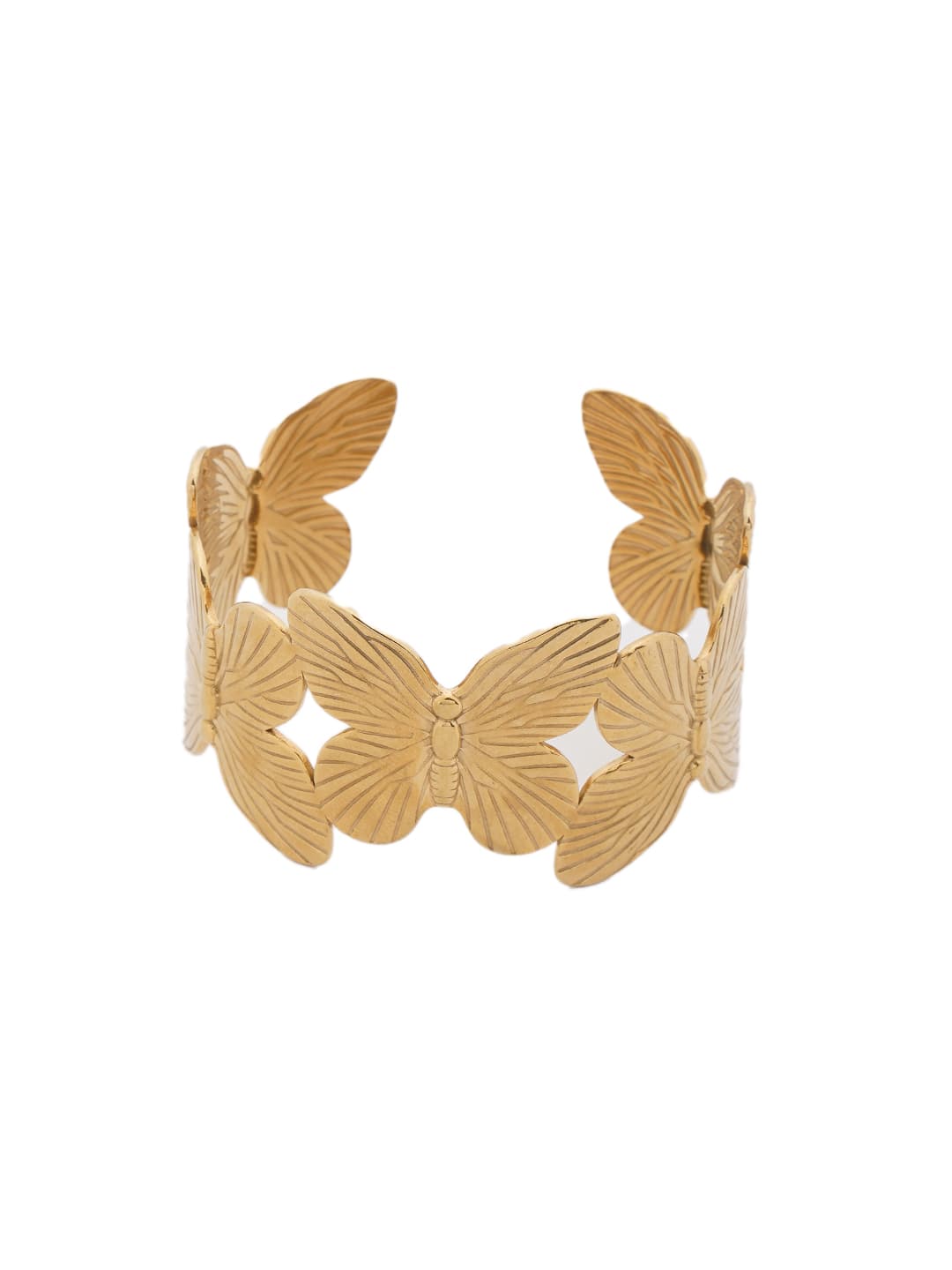 Gold Butterfly Cutwork Cuff Bracelet-1