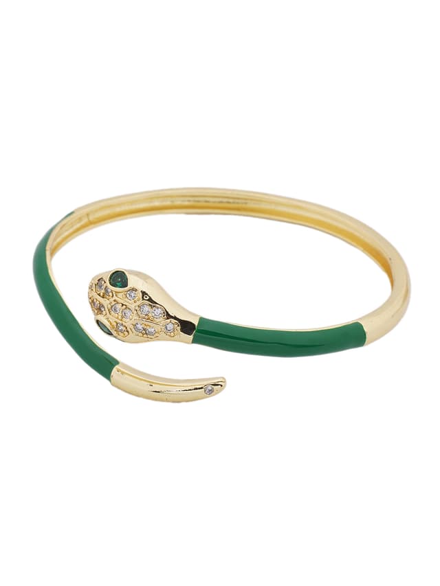 Gold Snake Open Cuff Bracelet-thumb-1