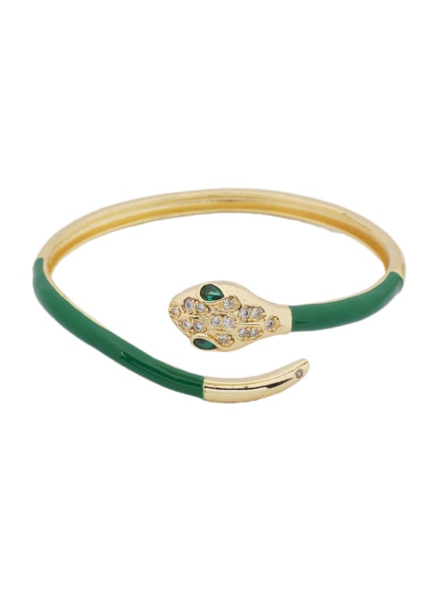 Gold Snake Open Cuff Bracelet-thumb-2