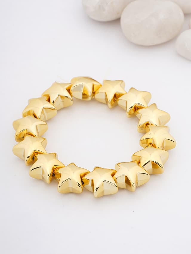 Gold Star Link Bracelet-thumb-0