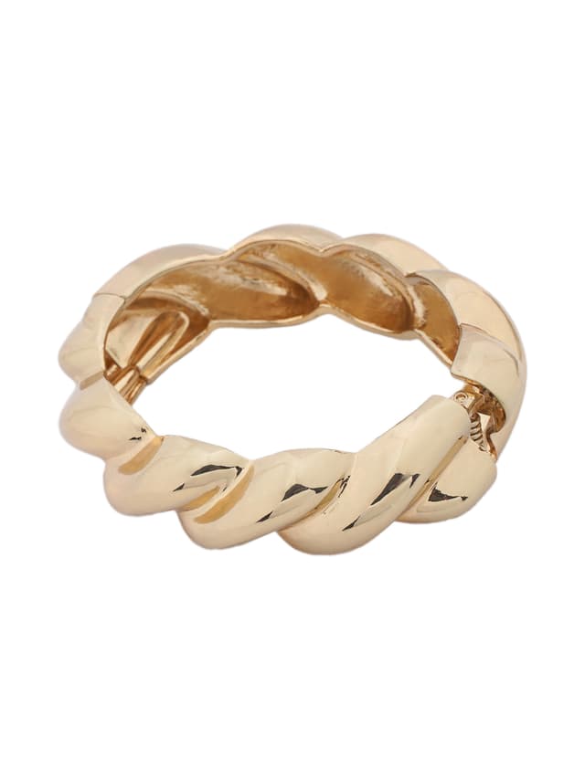 Gold Twisted Link Hinged Bangle-thumb-1