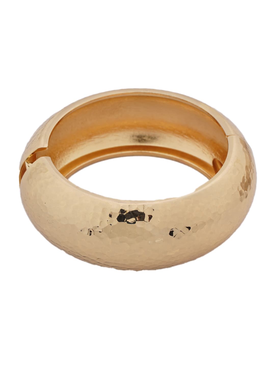Hammered Gold-Tone Hinged Bangle-2