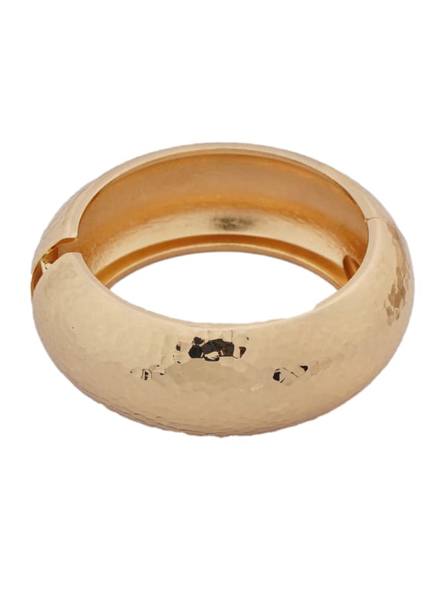 Hammered Gold-Tone Hinged Bangle-thumb-2