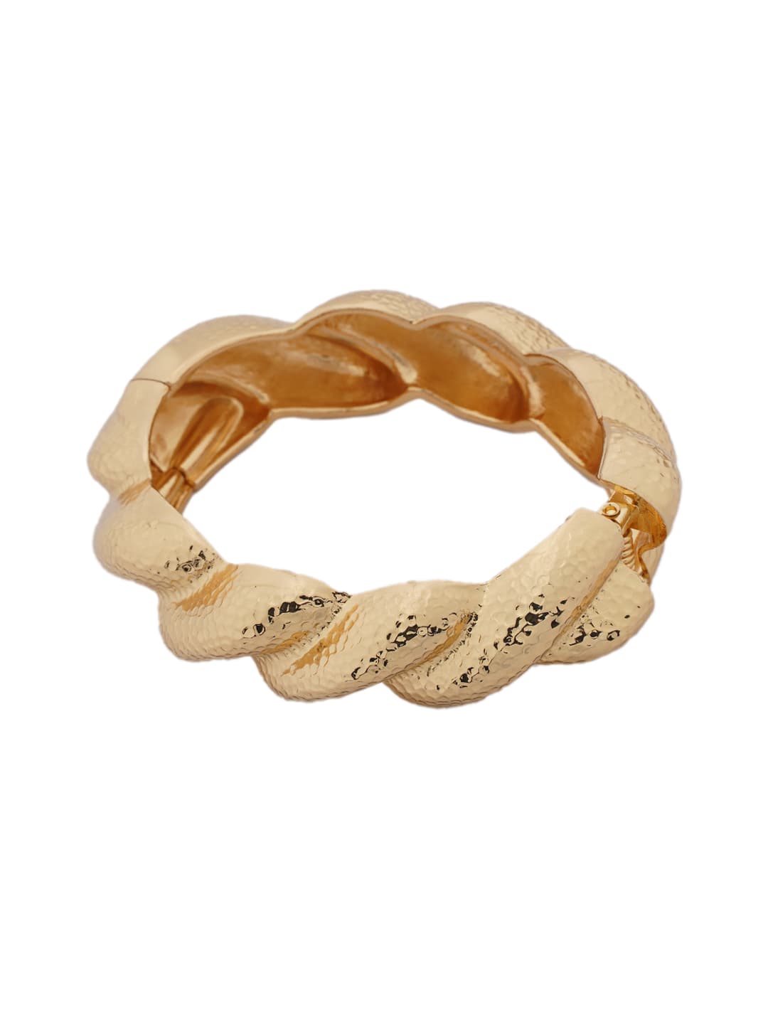Hammered Gold-Tone Twisted Bangle-1