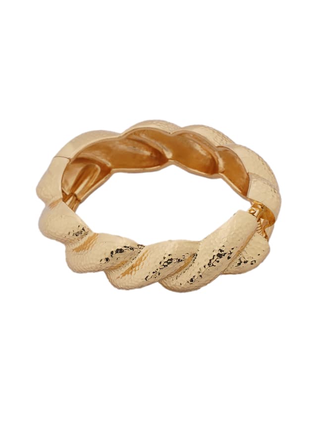 Hammered Gold-Tone Twisted Bangle-thumb-1