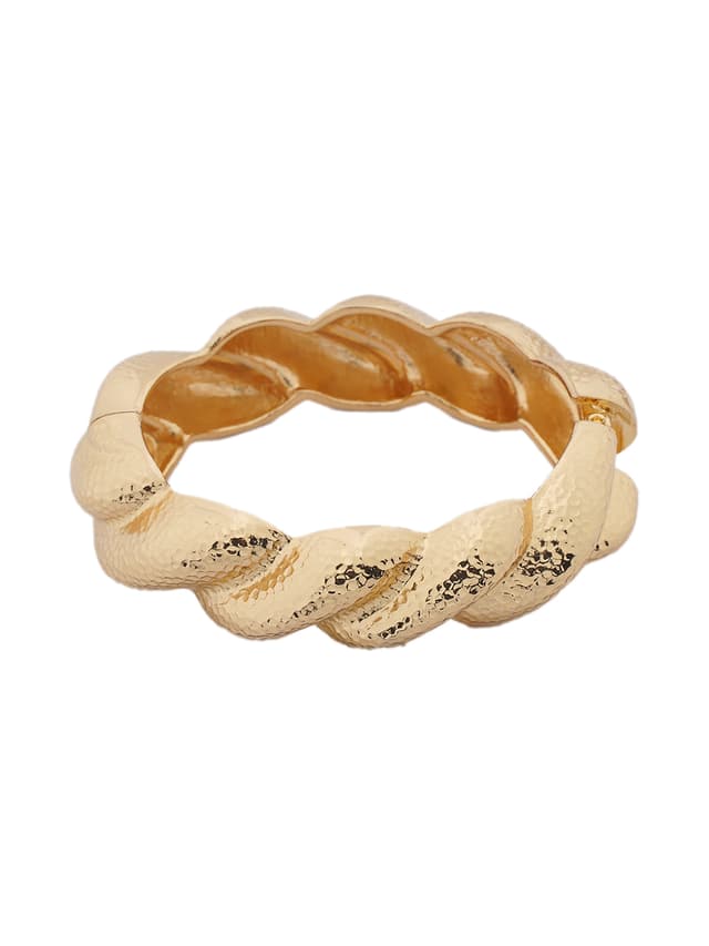 Hammered Gold-Tone Twisted Bangle-thumb-2