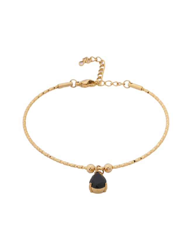 Gold-Tone Onyx-Style Teardrop Bracelet-thumb-0