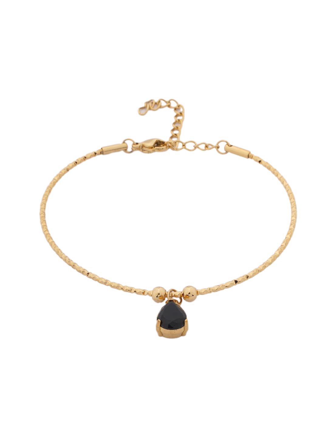 Gold-Tone Onyx-Style Teardrop Bracelet-1