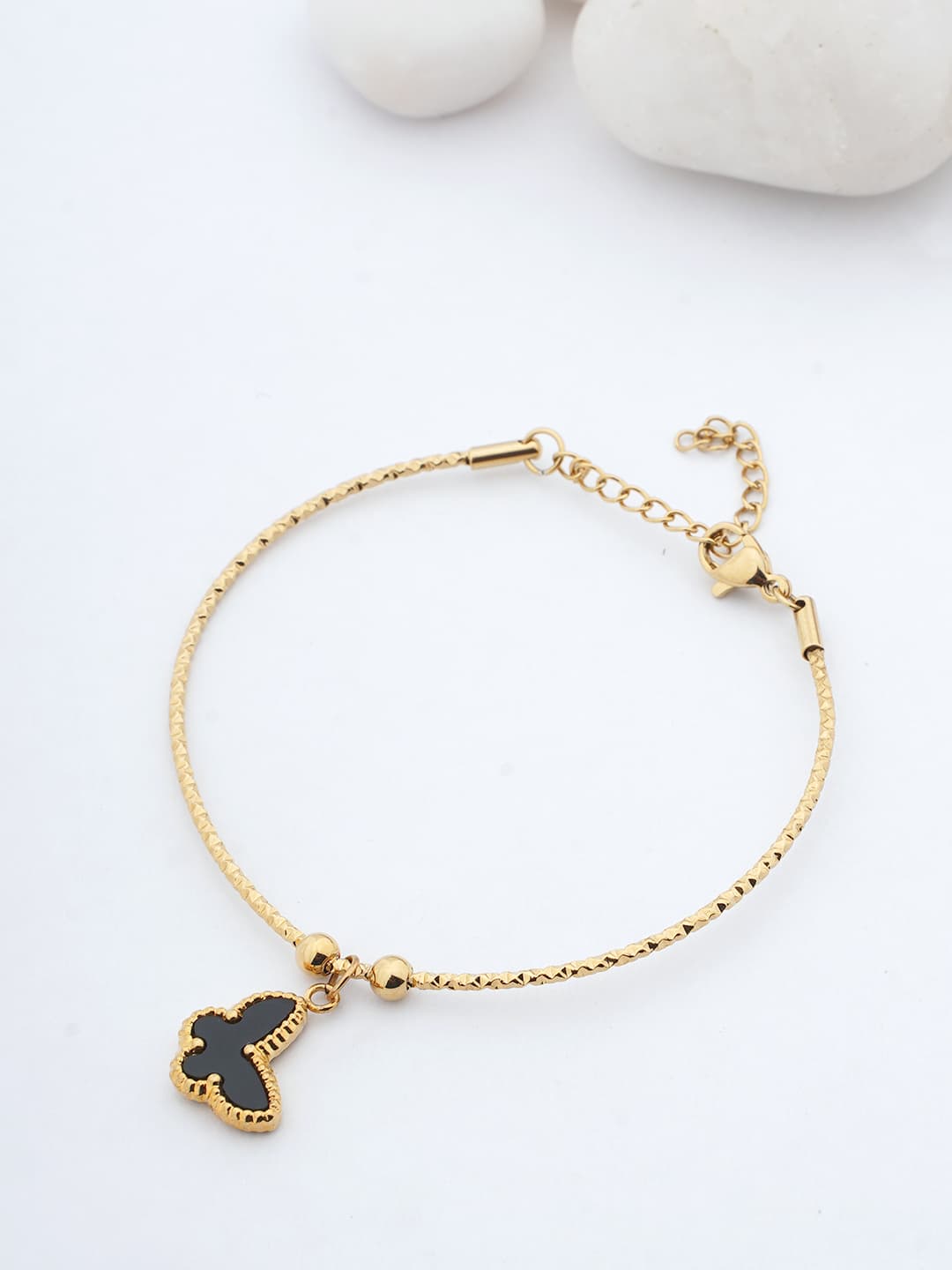 Gold-Tone Butterfly Charm Bracelet-0