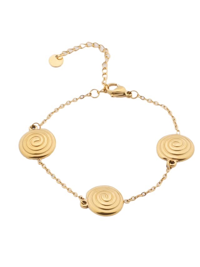 Triple Spiral Gold-Tone Bracelet-thumb-2