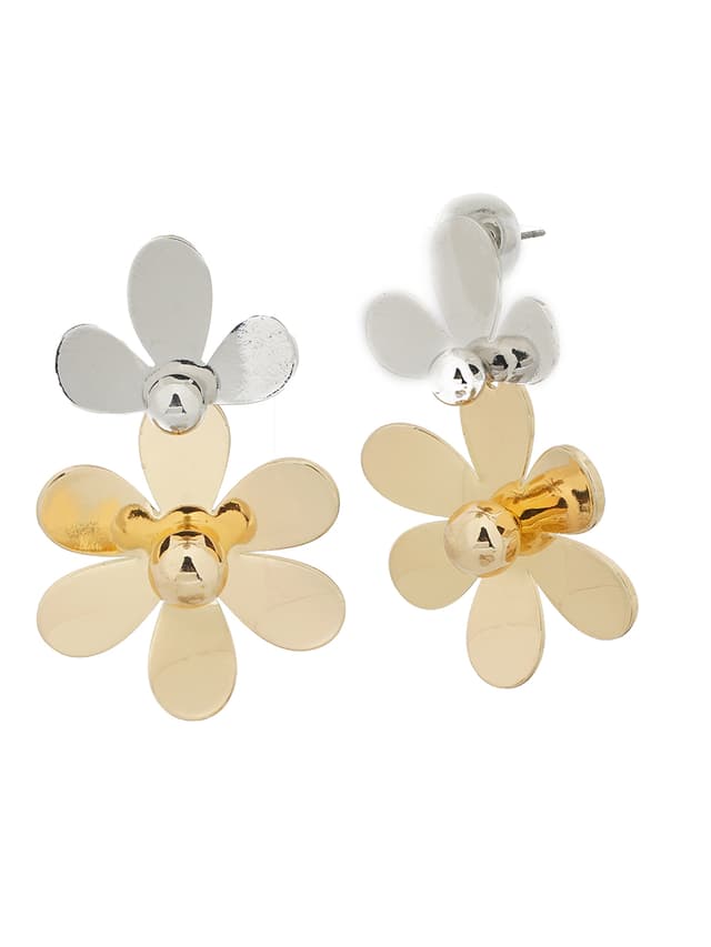 Two-Tone Modernist Floral Drops-thumb-1